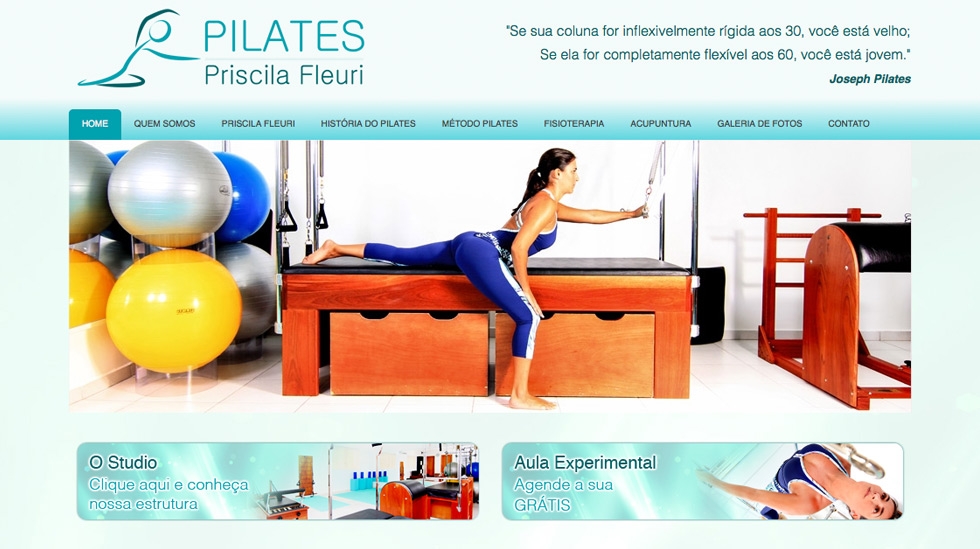 Criação de Site - Estúdio de Pilates Priscila Fleuri - Mooca
