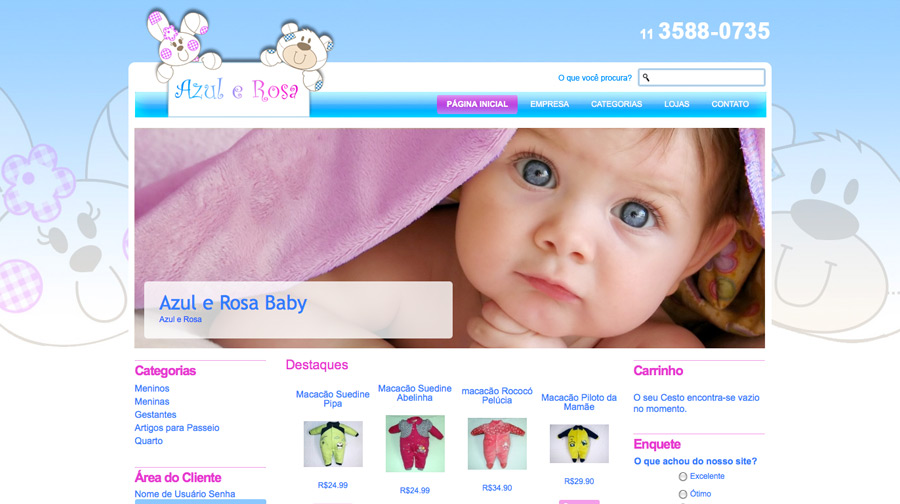 Azul e Rosa Baby - Criação de Loja Virtual
