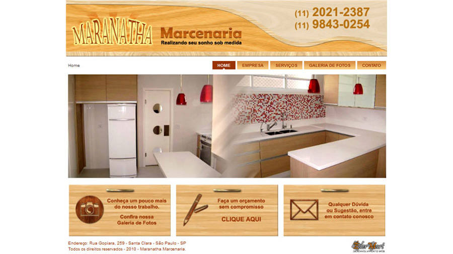 Maranatha Marcenaria - Criação de Site Administrável